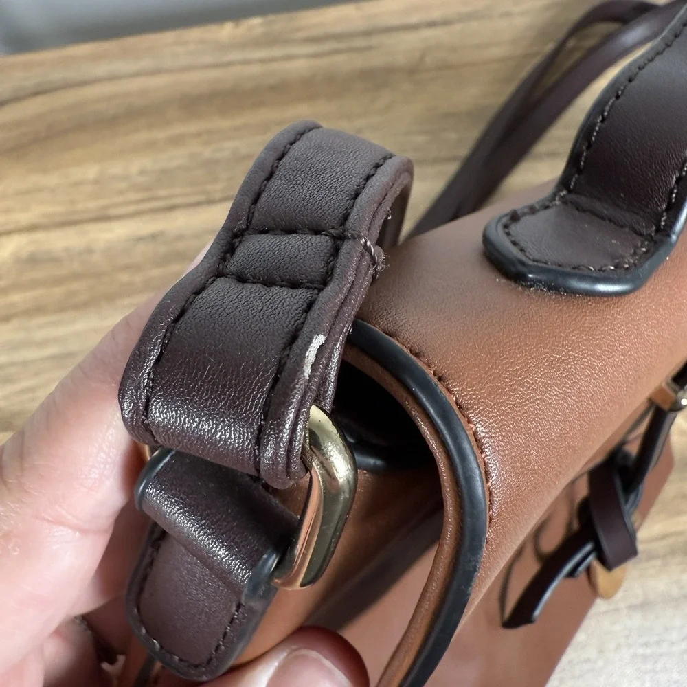Crossbody Purse Crossbody Bag Two Tone‎ Brown 12